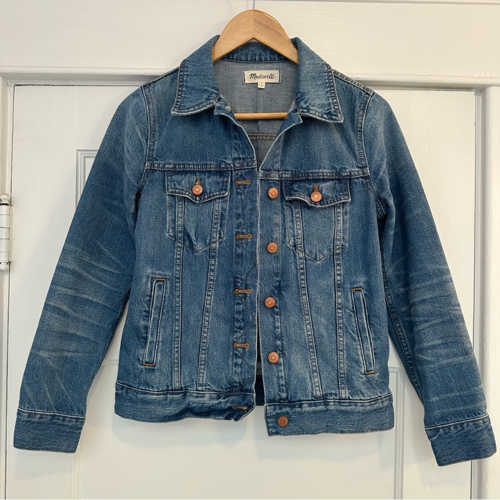 Madewell Jean jacket size small bronze buttons